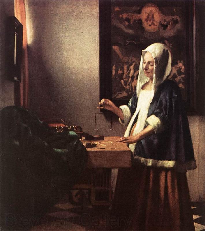 Jan Vermeer Woman Holding a Balance